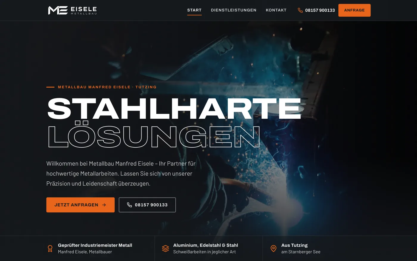 Startseite der Website von Metallbau Manfred Eisele